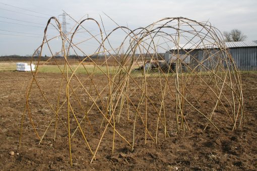 Living Willow Mini Tunnel Kit WK110 combined with Standard Dome Kit WK105 to create an igloo