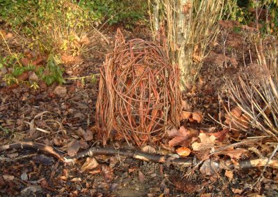 Woven willow owl at Willows Nursery. Woven willow bulrush decorations using corn dolly weave at Willows Nursery. Buy willow to make.