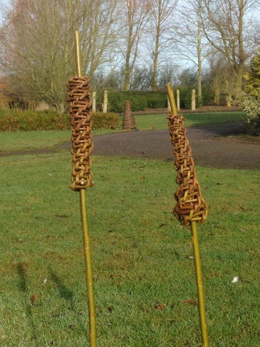 Woven willow bulrush decorations using corn dolly weave at Willows Nursery. Buy willow to make.
